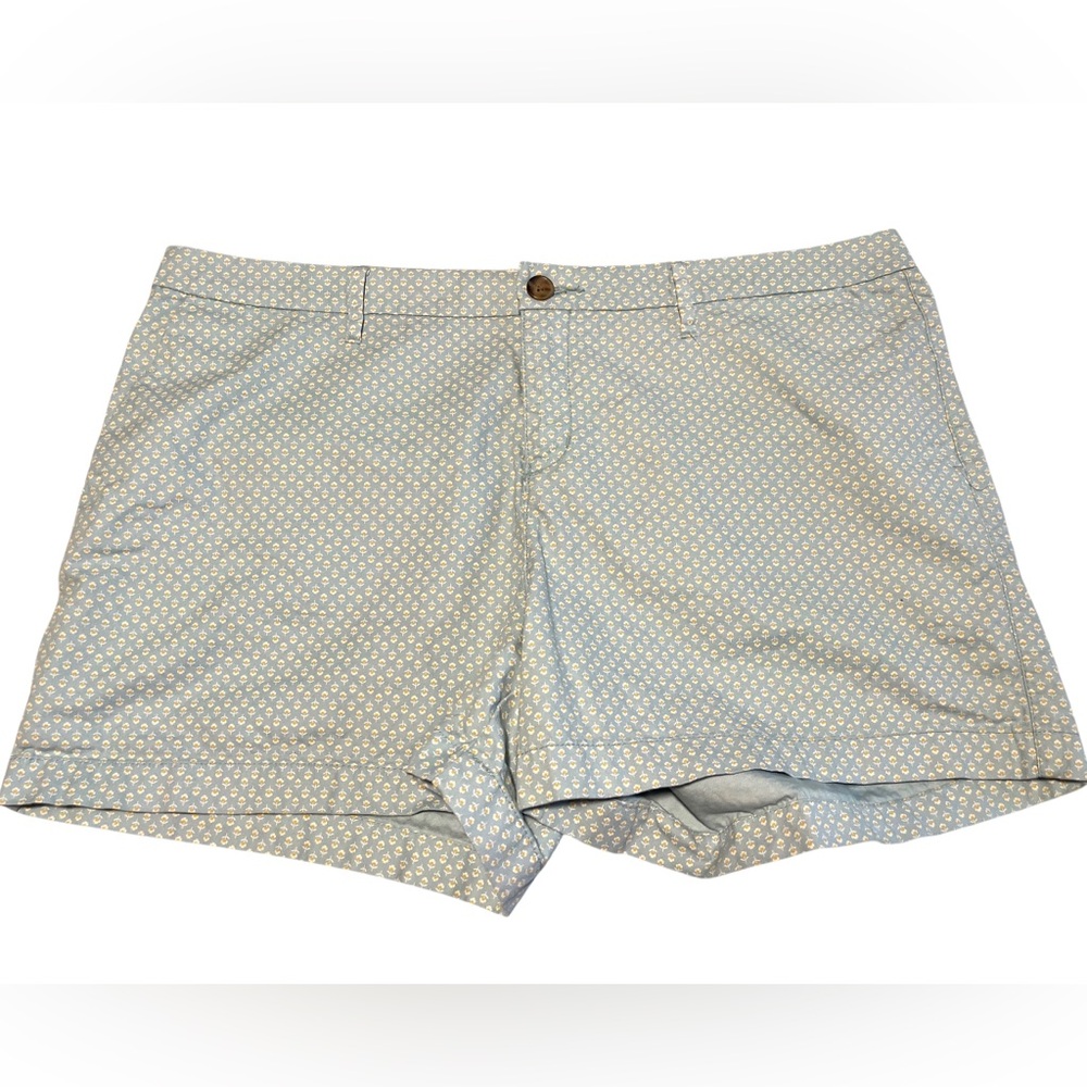 Old Navy Womens Size 14 Blue Floral Cotton Chino Shorts
